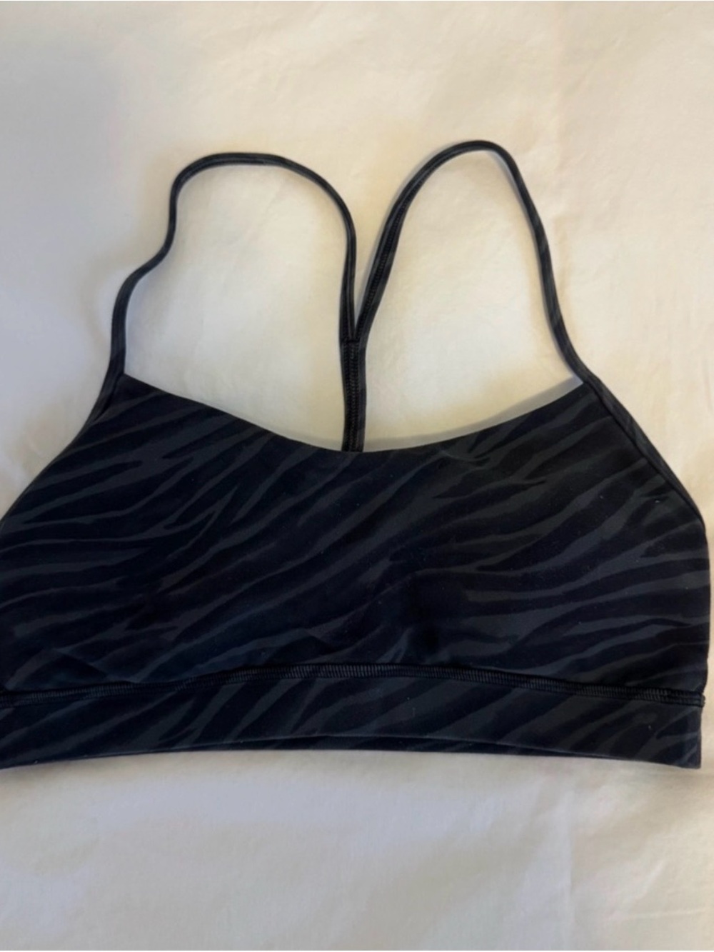 lululemon athletica Black Strappy Patterned Sports Bra
